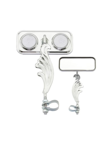 Rectangle Wing Mirror Chrome Right Clear Reflectors.